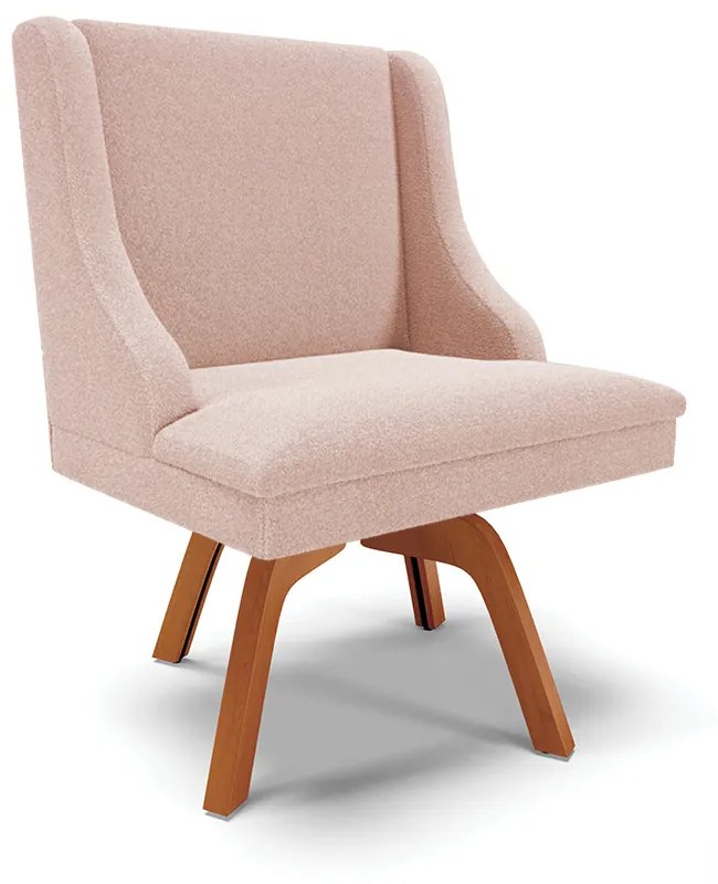 Cadeira Sala de Jantar Giratória MM35 Liz Bouclê D03 - D'Rossi - Rose