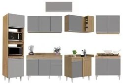 Armário de Cozinha Modulada de Canto 8 Peças CP02 Balcão com Tampo Cas