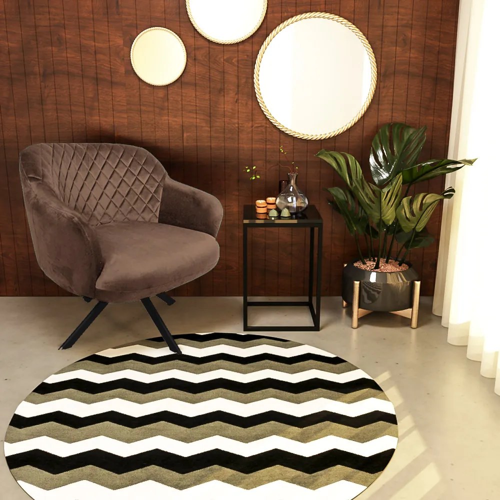 Kit 2 Poltronas Decorativas Kitana Pés Preto Giratório Veludo Marrom G15 - Gran Belo