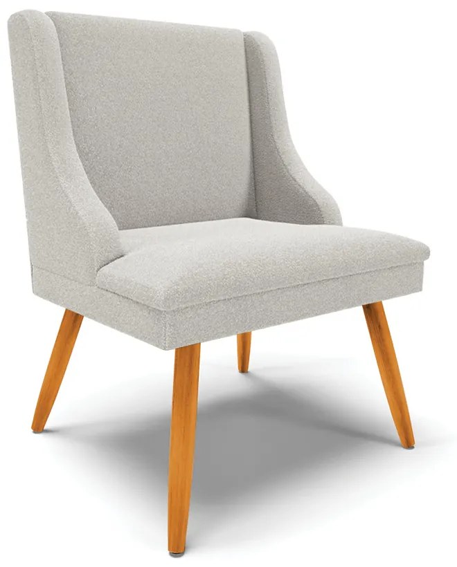 Cadeira Sala de Jantar Pé Palito Castanho Liz Bouclê D03 - D'Rossi - Cinza