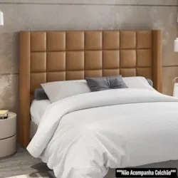 Cabeceira Cama Box Casal 140cm Pisa Z37 Sintético Caramelo - Mpozenato