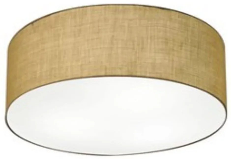 Plafon Cilíndrico Md-3019 Cúpula em Tecido 80x15cm Palha - Bivolt