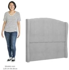 Cabeceira Casal Cama Box 140cm Glenda Z04 Boucle Cinza - Mpozenato