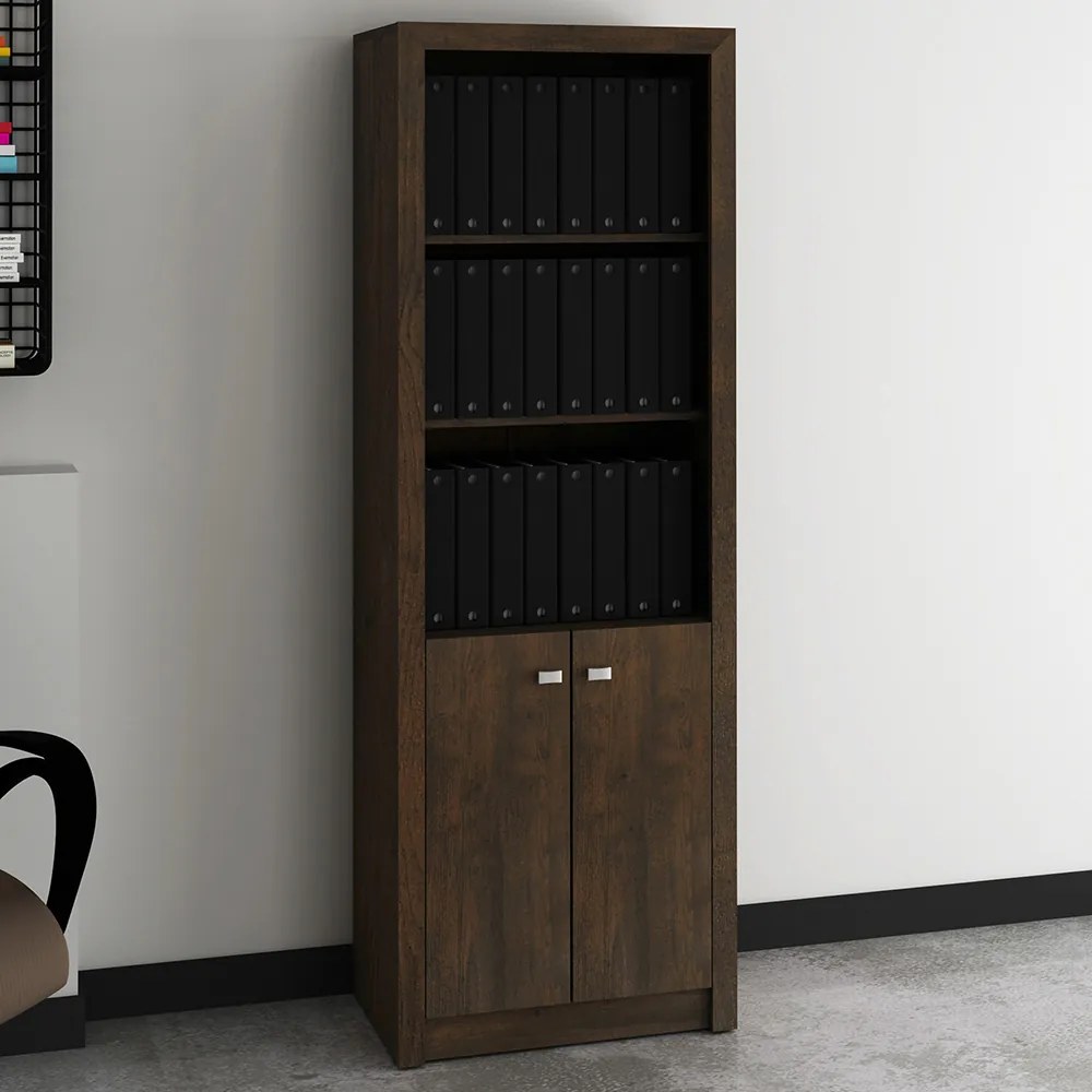 Armário Estante Alto para Escritório Home Office ME4110 MDP Rustico G69 - Gran Belo