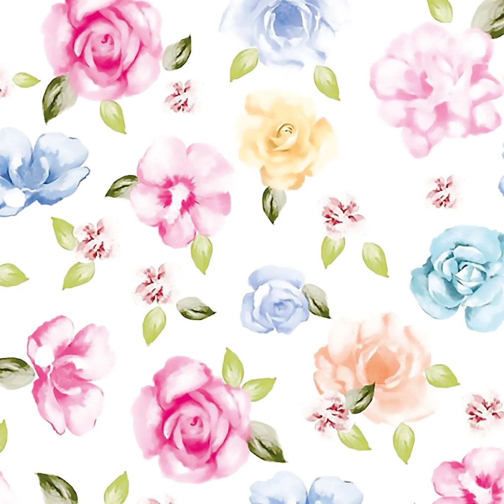 Papel de Parede Floral Multicolor Blur 0.52m x 3.00m