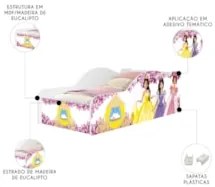 Mini Cama Infantil 148x68cm Personagens Princesa Rosa Z53 - Mpozenat