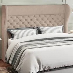 Cabeceira Cama Box Casal 140cm Trinidad Z37 Linho Areia - Mpozenato