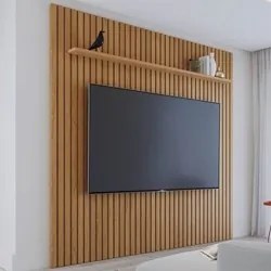 Painel para TV 82 Polegadas Ripado 250cm Nigéria C05 Freijó - Mpozenat