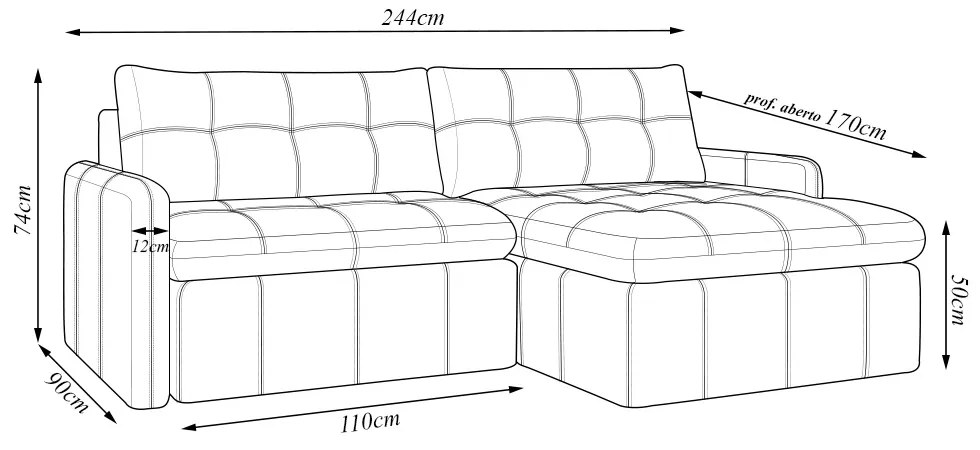 Sofá Retrátil Bipartido Sala de Estar Belém 244cm Couro Borgonha Manchado G52 - Gran Belo