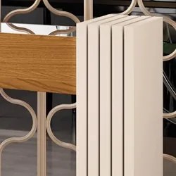 Aparador Para Sala com Espelho Solare H01 Off White/Cinamomo - Mpozena