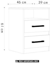 Mesa de Cabeceira Para Quarto 2 Gavetas Ares Z17 Freijó - Mpozenato