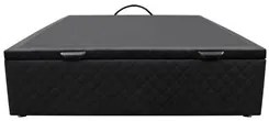 Base Box Baú para Cama Casal 138x188cm Liz S05 Suede Bordado Preto - M
