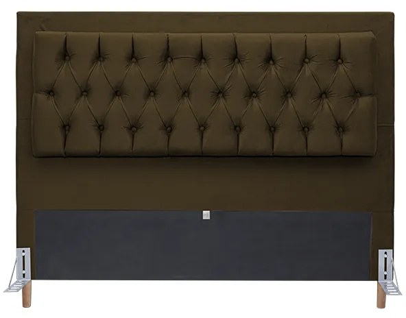 Cabeceira Cama Box King 195cm Paris Capitonê Suede Marrom - Sheep Estofados - Marrom