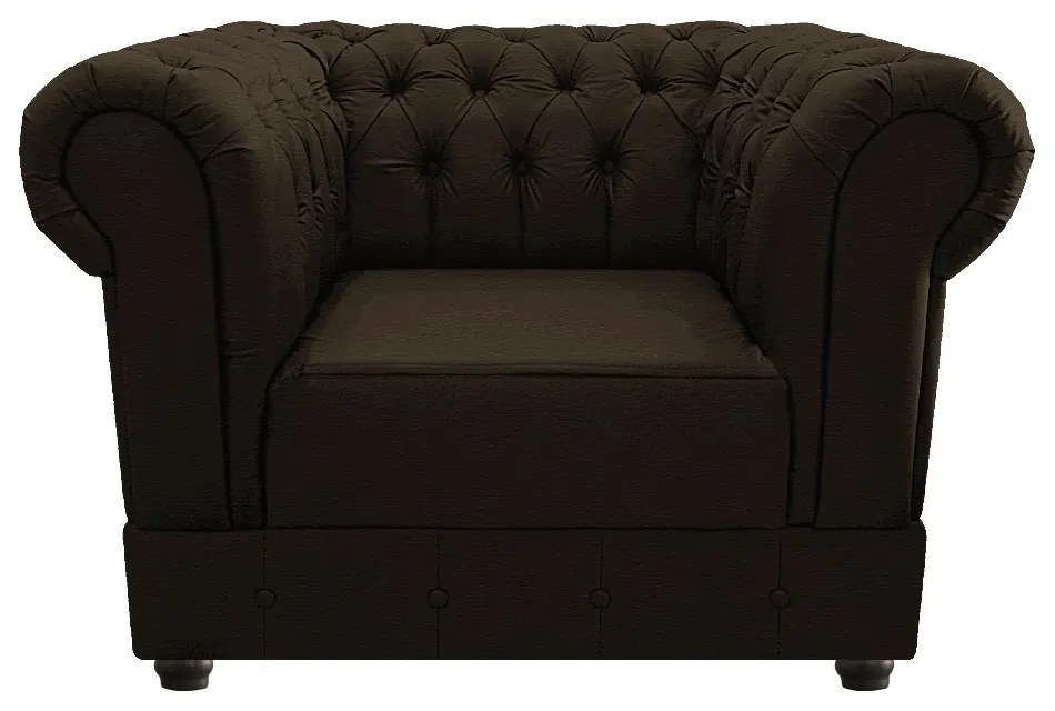 Poltrona Decorativa Chesterfield Ana Corano Marrom - ADJ Decor