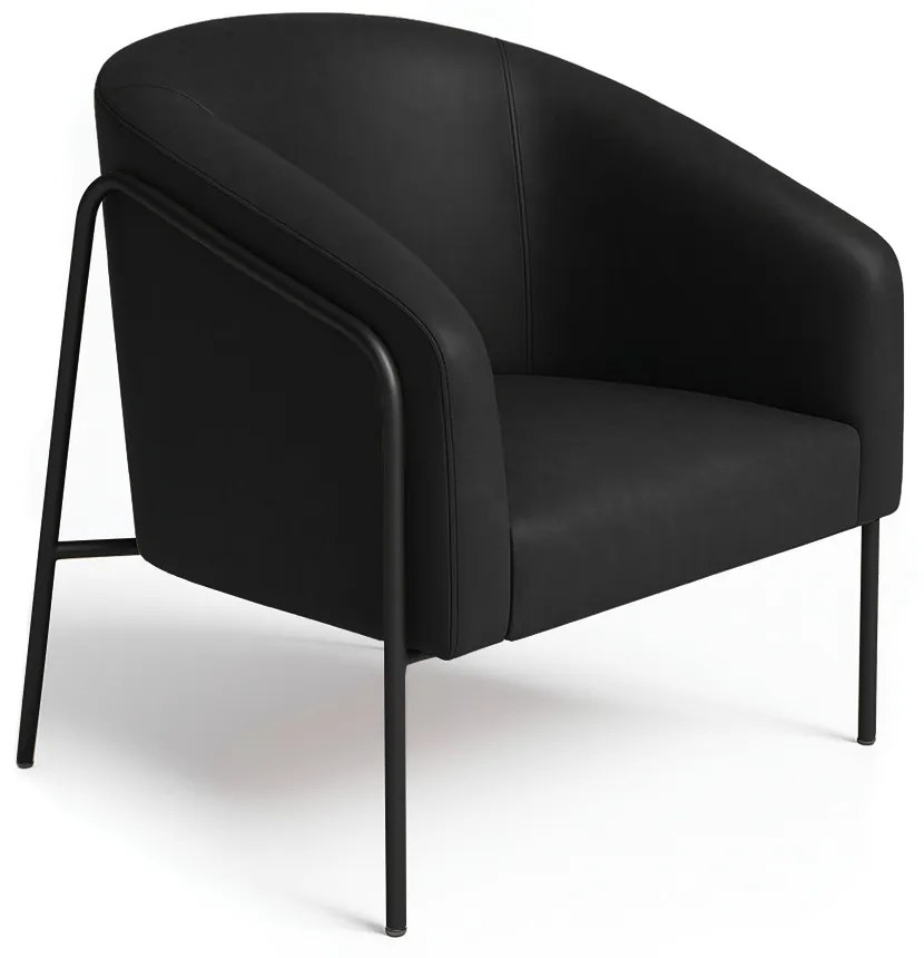 Poltrona Sala Industrial Alta Preto Stella Sintético PU D03 - D'Rossi - Preto