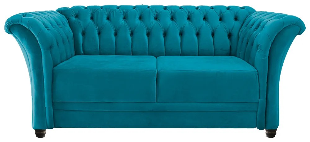 Namoradeira Chesterfield Sofia Suede Azul Turquesa - ADJ Decor