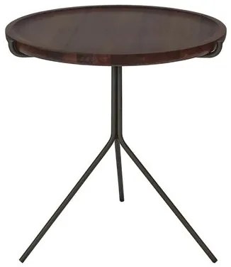 Mesa de Apoio Liz Alta Tampo Castanho Base Bronze - 78042 Sun House