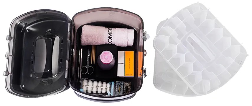 Maleta P/ 68 Esmaltes Profissional C/ Porta Acetona Preta - Dompel