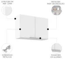 Armário de Cozinha Aéreo 80cm Pérola Z34 Branco             - Mpozenat