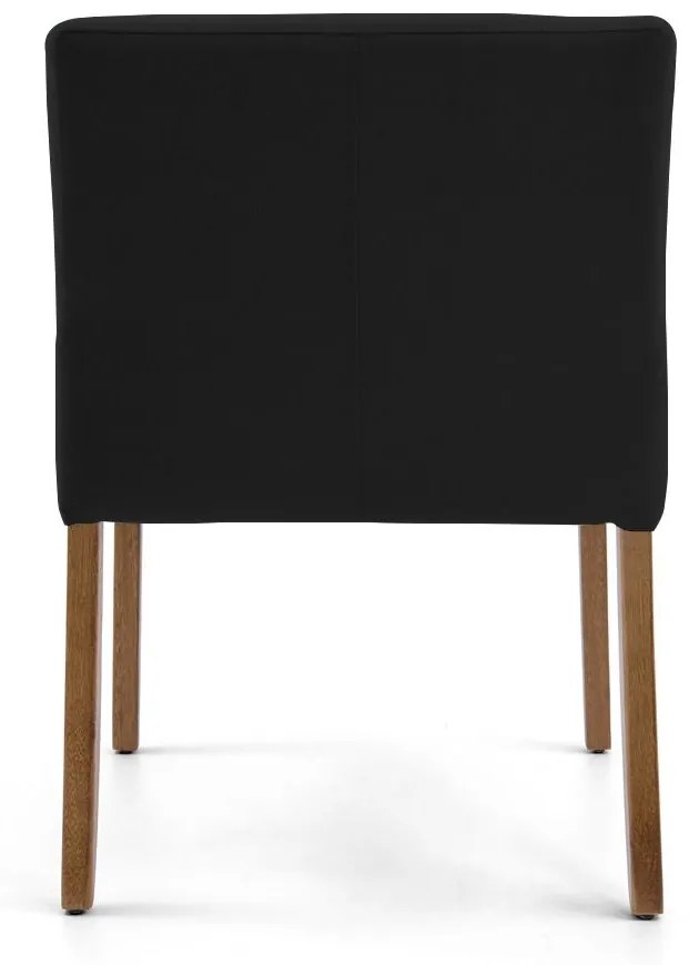 Poltrona Decorativa Sala de Estar Pés Madeira Vicenza Veludo Preto G15 - Gran Belo