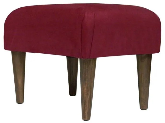 Banquinho Acolchoado Sigma em Suede com Pés Palito - Vinho