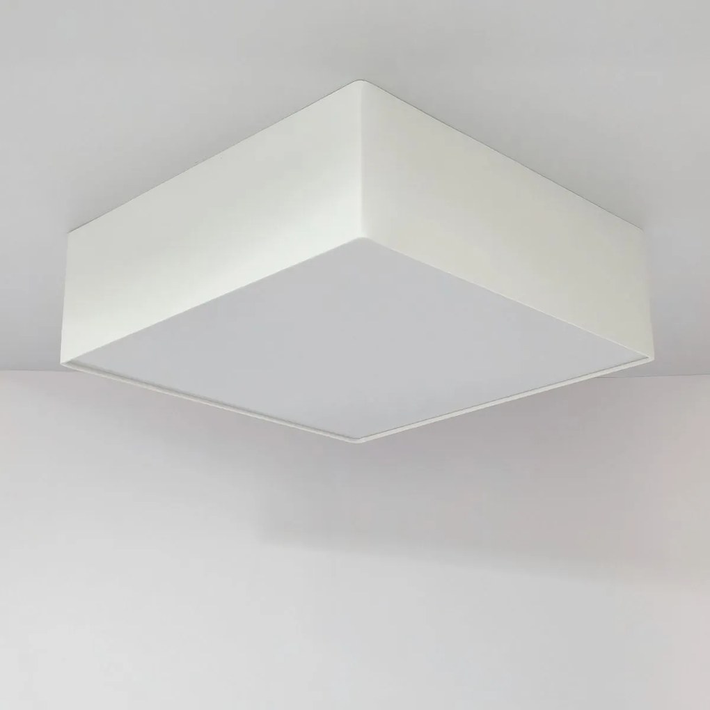 Plafon Quadrado Md-3002 Cúpula em Tecido 50x50x15cm Branco - Bivolt