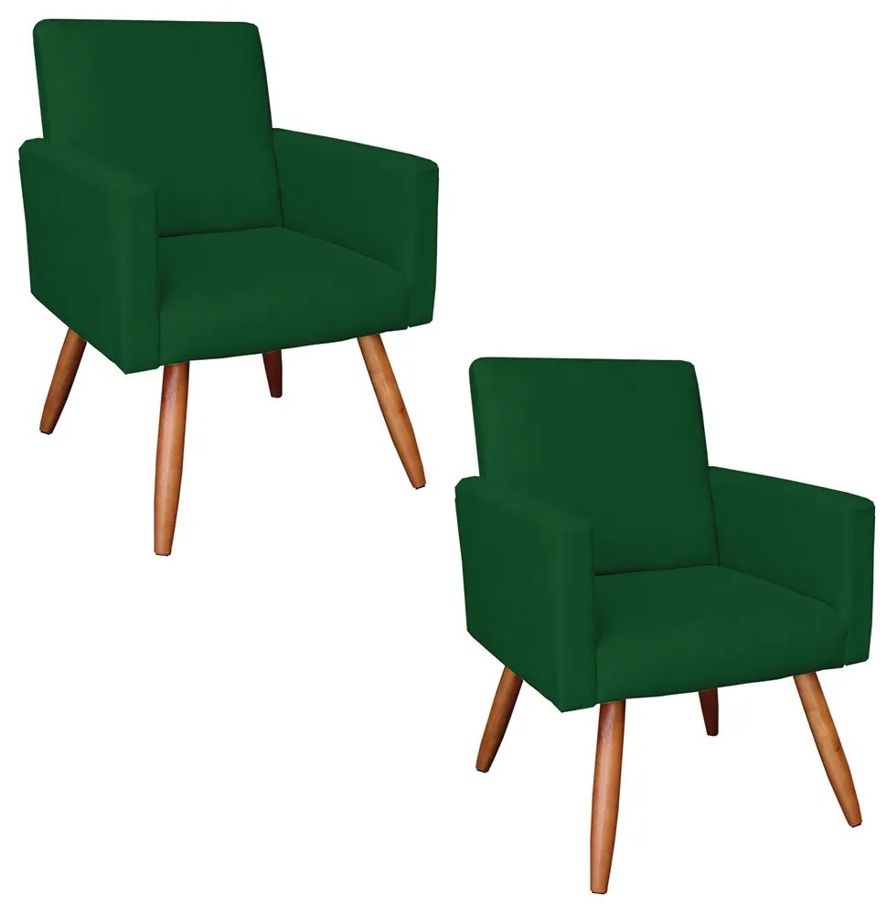KIT 02 POLTRONAS LARISSA SUEDE PES PALIT - Verde