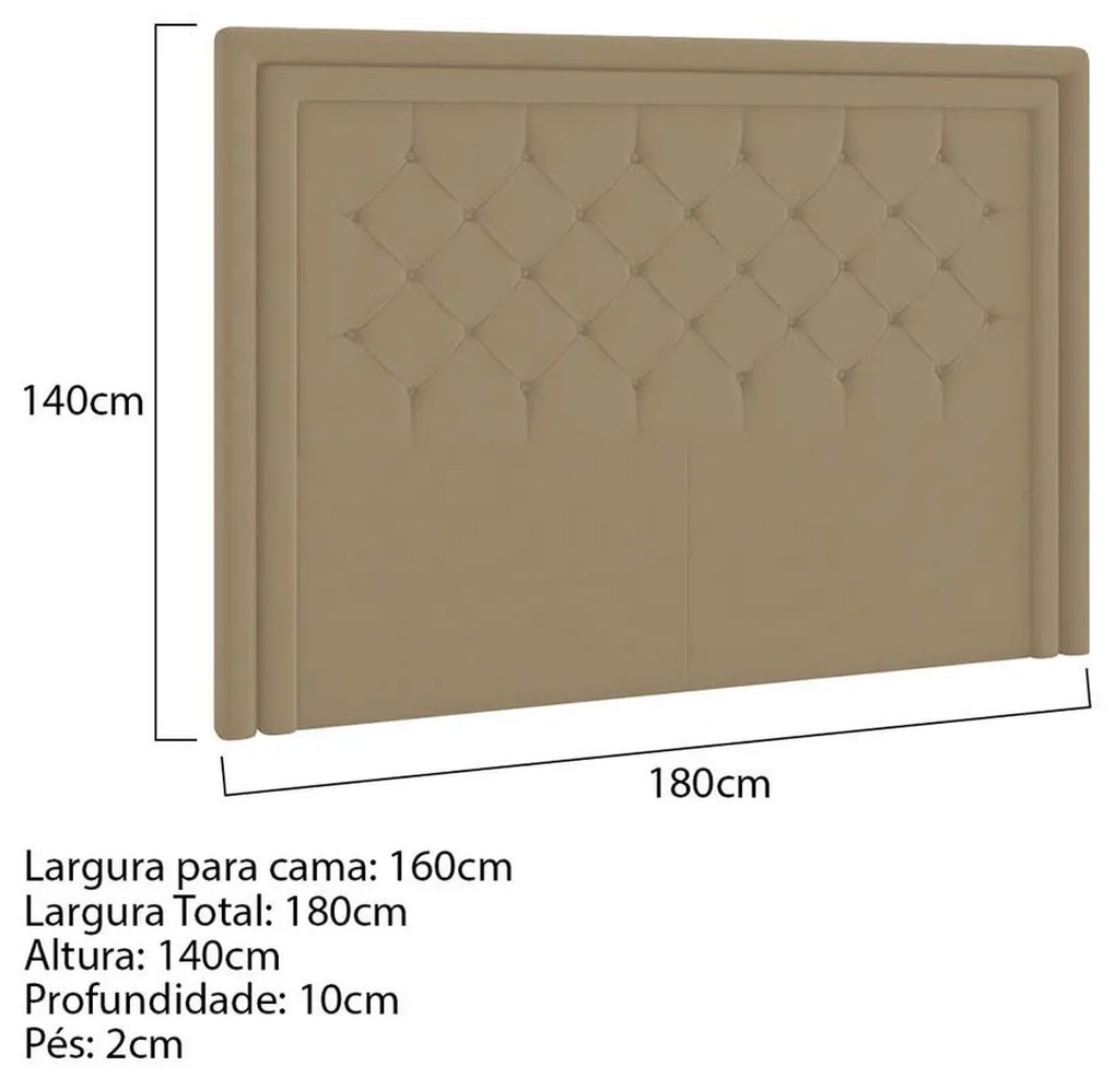 Cabeceira Queen Estocolmo P04 160 cm Suede - ADJ Decor