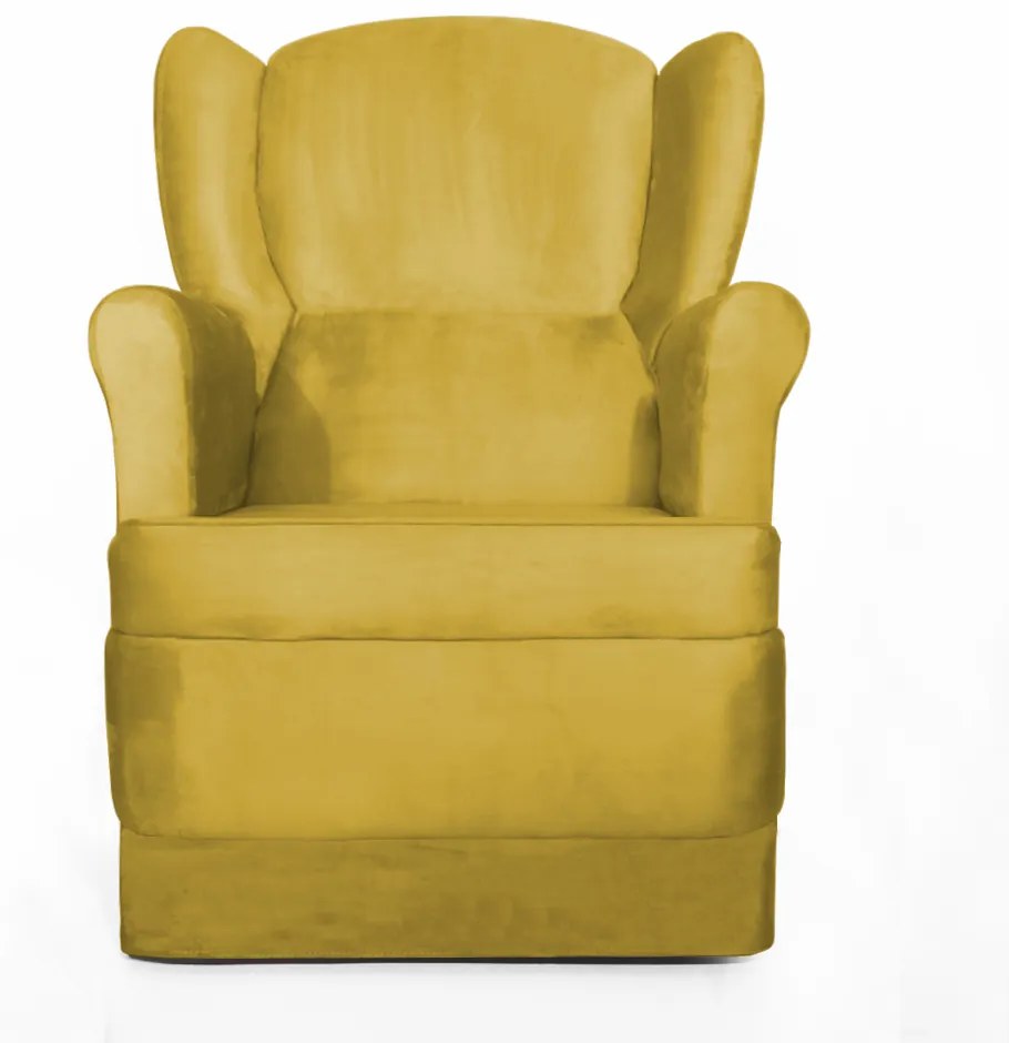 Poltrona Ana de Amamentação com Balanço Suede Amarelo