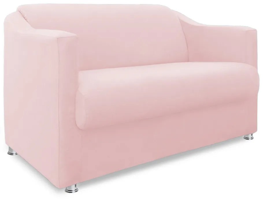 Namoradeira Cecilia 2 Lugares Suede Rosê 1,20 m Decorativa Sala Recepção