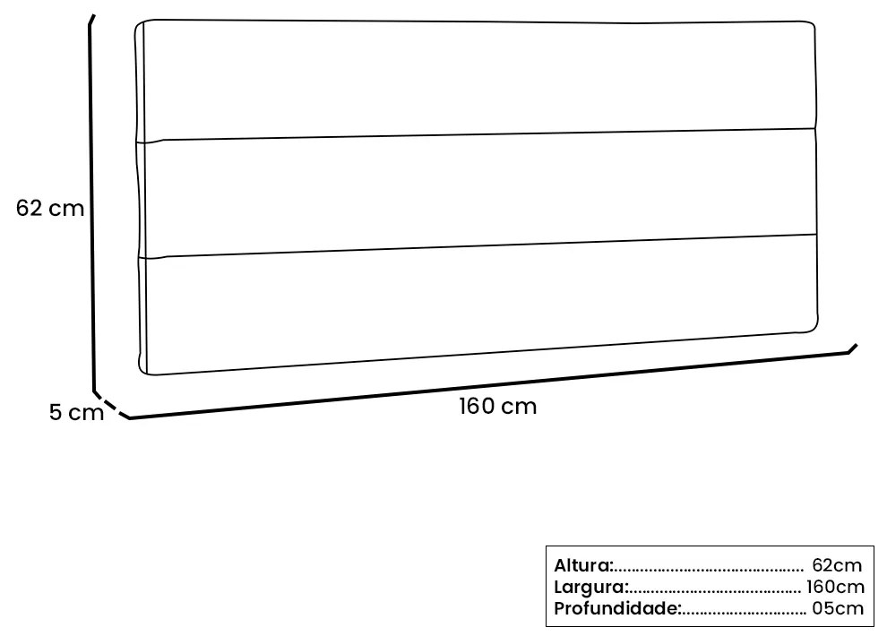 Painel La Italiana Para Cama Box Queen 160 cm Corino S04 - D'Rossi - Marrom