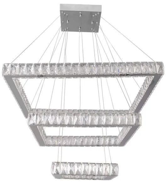 Pendente Led Aluminio Cristal Cromo 86W 3000K