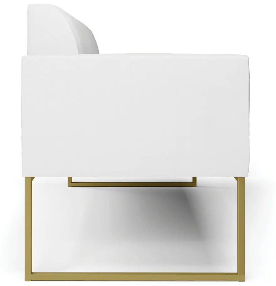 Sofá Namoradeira Base Industrial Dourado Marisa Corino D03 - D'Rossi - Branco