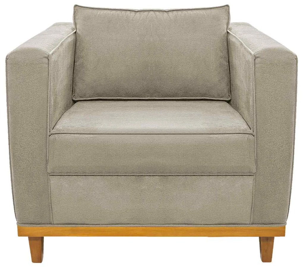 Poltrona Decorativa Europa Corano Bege ADJ Decor