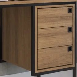 Mesa Escrivaninha Industrial 120cm 3 Gavetas Noa Mel Z54 - Mpozenato
