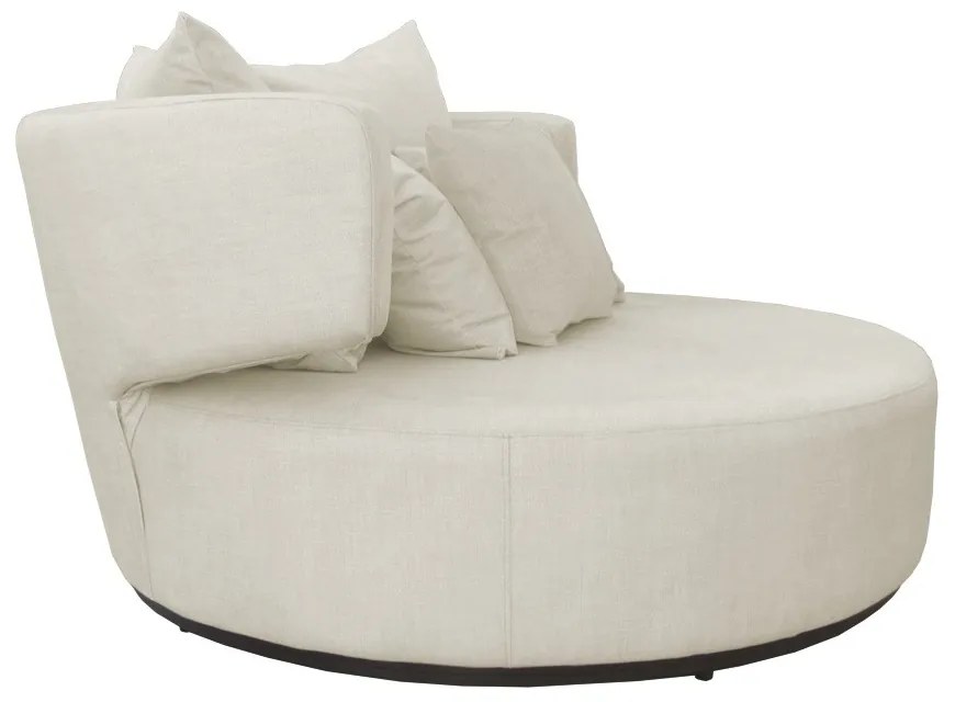 Sofá Chaise Eva Redondo 02 Lugares Suede Bege