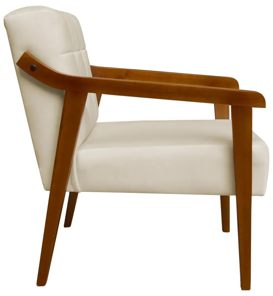 Poltrona Decorativa Vênus Veludo Bege