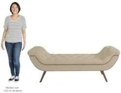 Puff Recamier Calçadeira 195cm Pés Palito Madeira Venêto Z37 Boucle Be