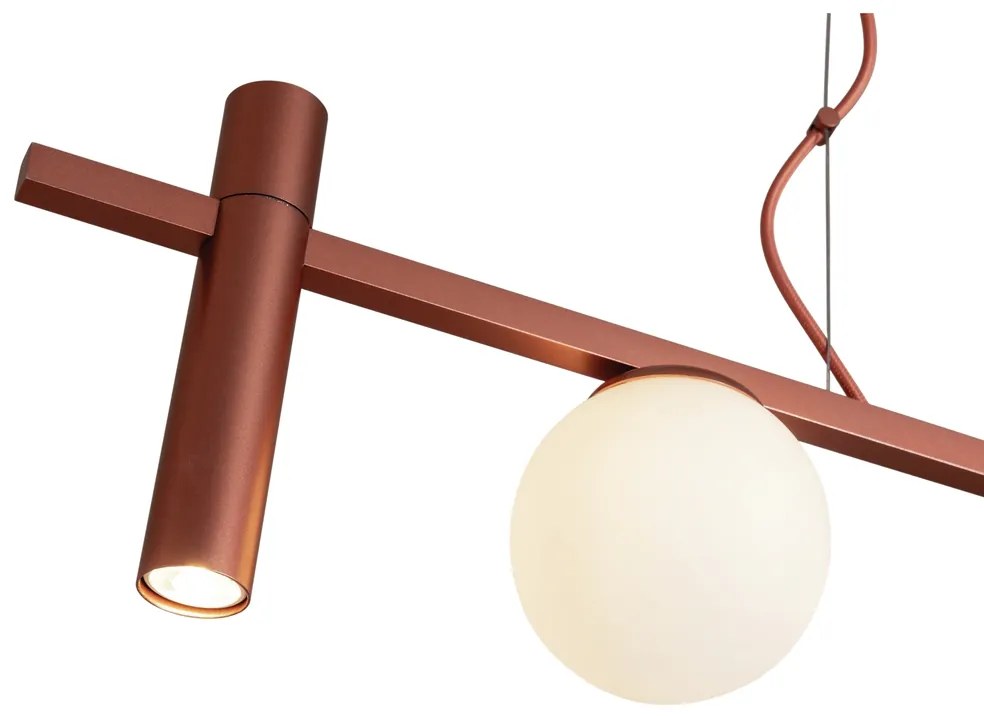 Pendente Miscela 12X20X85Cm Tubo E Globo Ø12Cm 3Xmr11 / 2Xg9 - Usina 1... (PT / OX-P - Preto Texturizado / Ônix Polido Brilho, Cristal (Transparente))