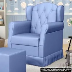 Poltrona de Amamentação Balanço Lucy Z39 Sintético Azul - Mpozenato