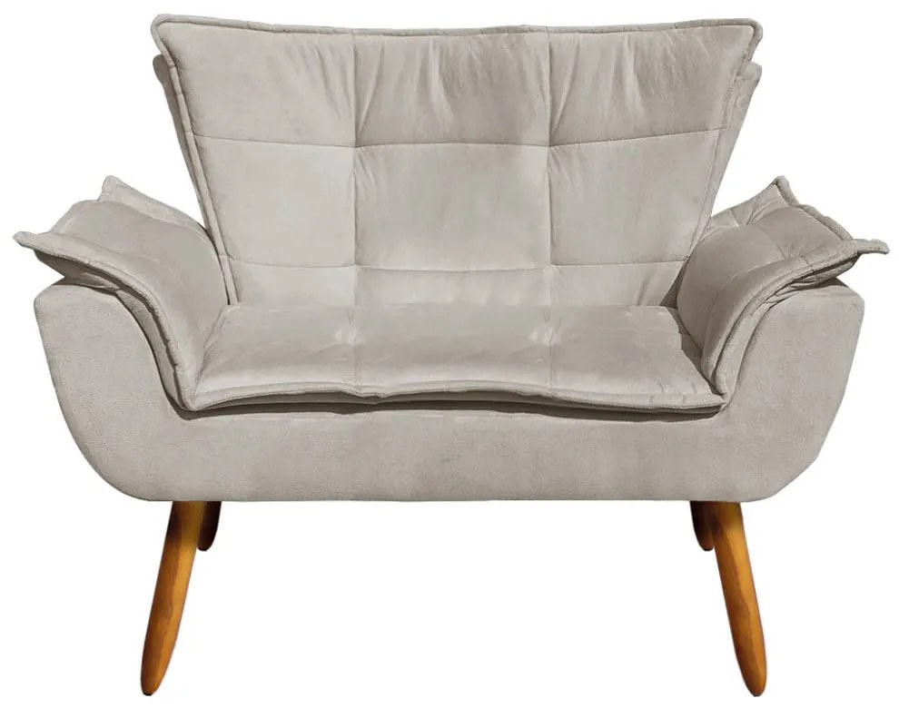 Sofá Namoradeira e 2 Poltronas Giratória MM30 Opala Suede - Marrom Rato