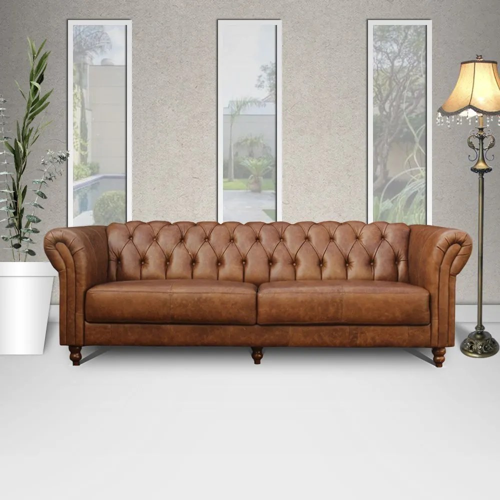 Sofá 2 Lugares Maggiore 180cm Couro Mel G58 - Gran Belo