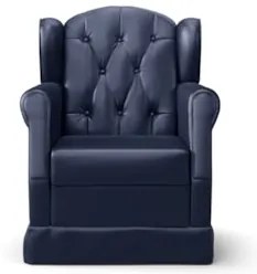 Poltrona de Amamentação Balanço e Puff Lucy Z39 Sintético Azul Marinho