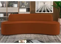 Sofá 4 Lugares para Sala de Estar Living 260cm Koane D06 Veludo Laranj