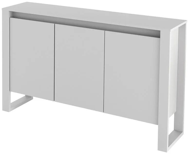 Balcão Armário Aparador 3 portas para Escritório Tecno Branco