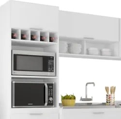 Armário de Cozinha CP05 Com Pia 100cm Pérola Z34 Branco     - Mpozenat