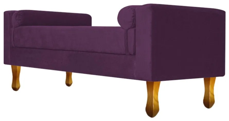 Recamier Baú Félix Solteiro 90cm Suede Roxo - ADJ Decor
