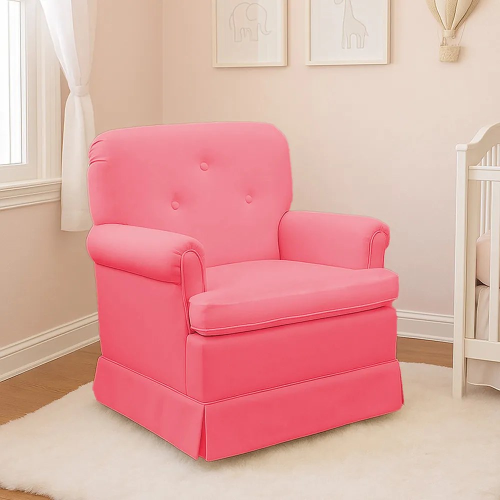 Poltrona de Amamentação Base Balanço Lígia Sintético E03 - D'Rossi - Pink