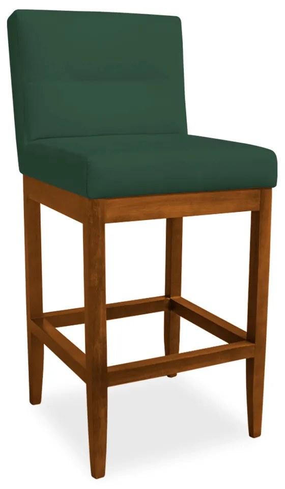 Kit 2 Banquetas Valencia Base de Madeira Maciça Veludo Verde Bandeira