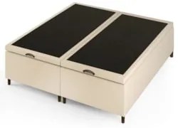 Base Cama Box Baú Casal Queen 158cm Hit Z04 Sintético Bege- Mpozenato